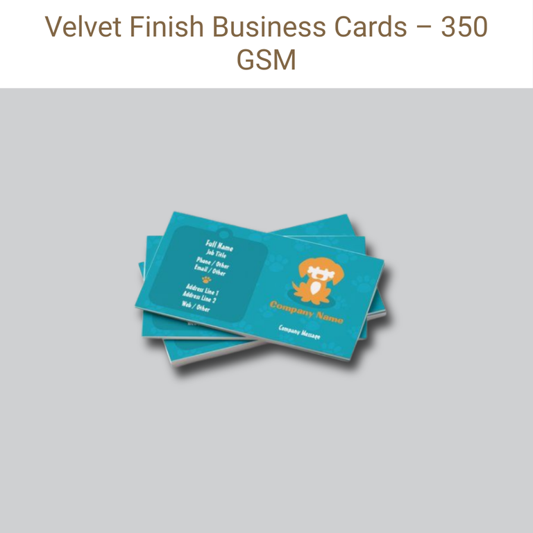 Picture of Velvet Card – 350 GSM 500 QTY 